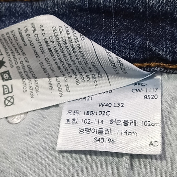 Signature by Levi Strauss Straight Leg Blue Jeans Men's Size W40L31 - Picture 16 of 16